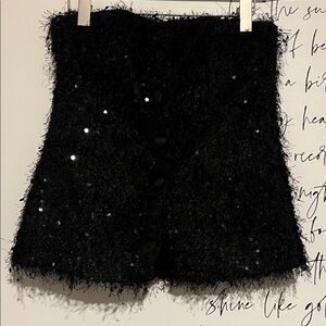 Zara Black Sequin Women's Corset